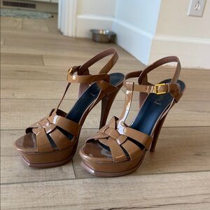 Yves Saint Laurent Tan Platform Heels